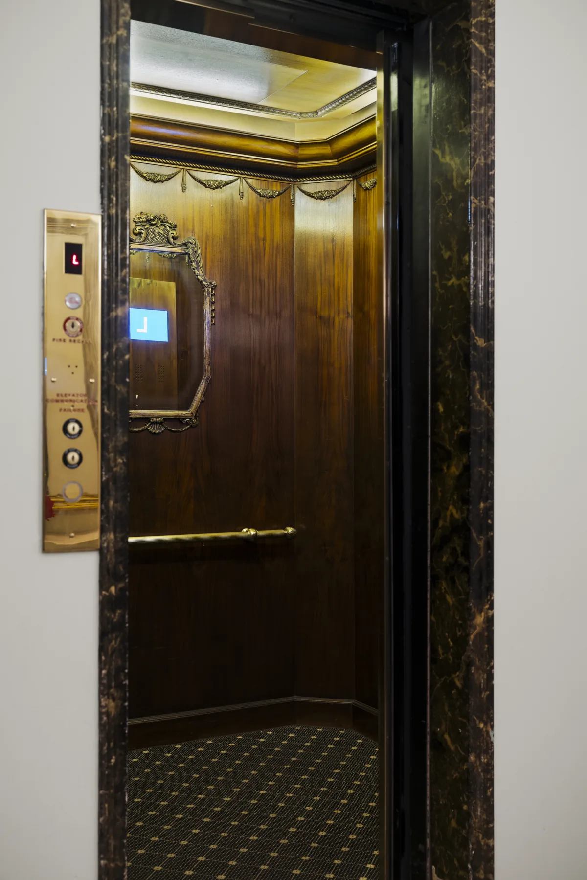 The elevator cab